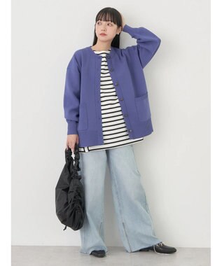 earth music&ecology スポンディッシュミドル丈カーディガン Blue
