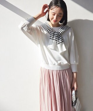 組曲 L 【WEB限定】ギャザーライトデシン スカート ピンク系