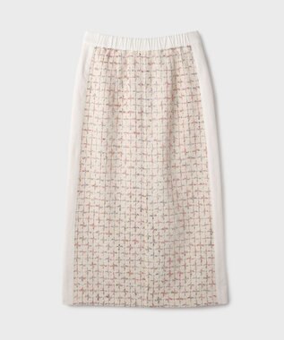 GRACE CONTINENTAL ツイードライン切替スカート キナリ