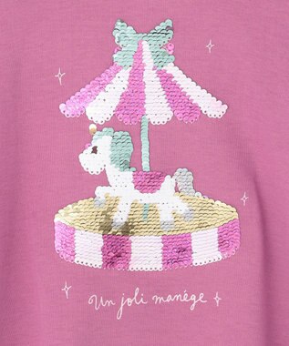 ANY KIDS ミラクルスパンコール 長袖 Tシャツ ローズ