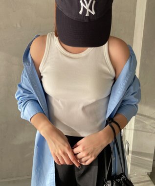 WEGO 【カップ付きインナー/SMサイズ展開】なちゅ盛れカップインアメスリタンク オフホワイト