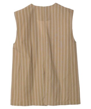 Green Parks 綿麻混シングルミディ丈ベスト Black