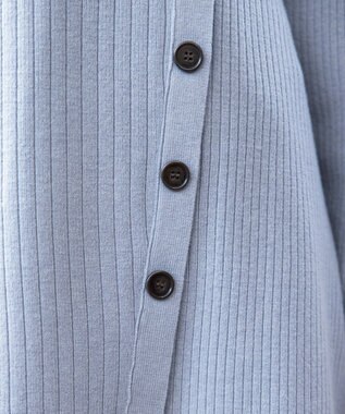 Tiaclasse L 【洗える】1枚でもレイヤード効果のあるサイドボタンチュニック ブルー