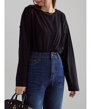 Te chichi シルケット天竺ロングスリーブTee ブラック