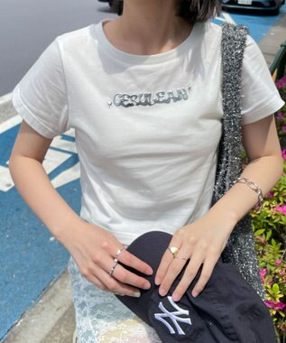 WEGO シルバー3DプリントT ホワイト