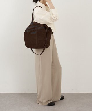 russet ステンシルデザインスエード2WAYトートバッグ(CE-1639) D.Brown