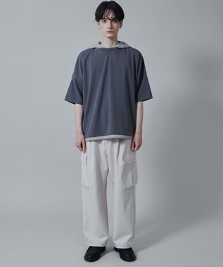 WEGO フェイクレイヤードフードT（S） ダークグレー