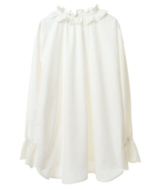 CRAFT STANDARD BOUTIQUE デシンフリル刺繍スリーブブラウス Off White