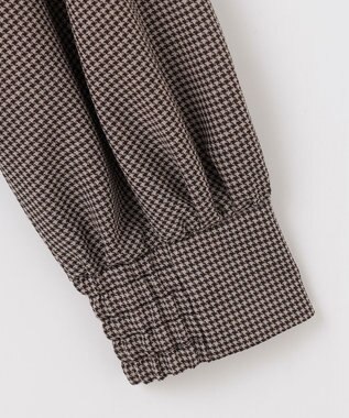 自由区 【セットアップ対応・洗える】ハイツイストビエラボウタイ ブラウス ブラウン系チェック