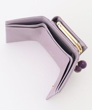 UNBILLION perche ジェムストーンがま口3つ折り財布 ラベンダー