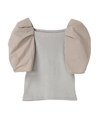 Green Parks ・ＡＮＤ　ＳＥＡＲＣＨ　布帛スリーブニットプルオーバー Gray