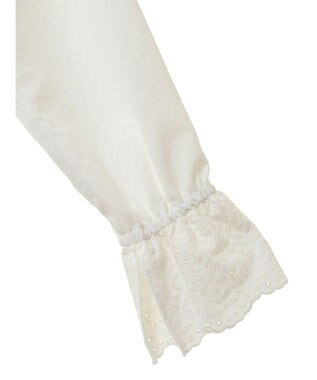 CRAFT STANDARD BOUTIQUE デシンフリル刺繍スリーブブラウス Off White