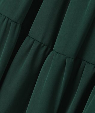 自由区 L 【洗える/着丈調節可】カラー ティアードスカート グリーン系