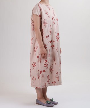 muuc 【ゆったりシルエットで涼しく上品】植物の影絵プリント ワンピースドレス