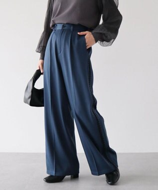 Green Parks ・ＥＬＥＮＣＡＲＥ　ＤＵＥ　サイド刺繍ラインパンツ Blue