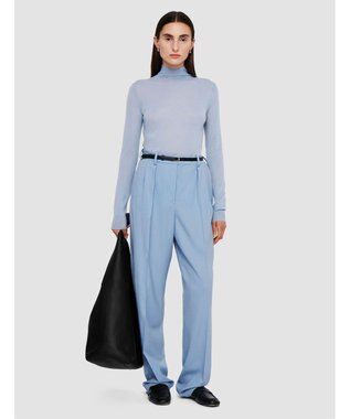 JOSEPH テーラリングクレープ　ワイドテーパードトラウザーズ Faded Sky