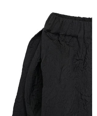 Green Parks ・ｆｕｒｒｙ　ｒａｔｅエンボスサイドタックフレアスカート Black