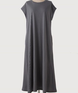 TOQUE 〈大草直子さんアドバイザー〉【天然素材】タンギスコットン天竺 ワンピース チャコールグレー