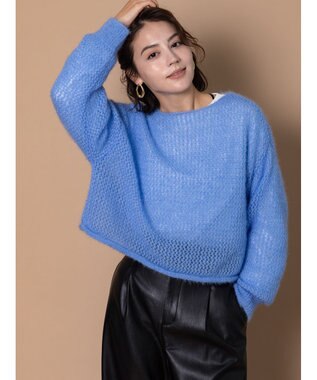 Te chichi 【泉 里香さん着用・Oggi.jp10/23掲載】キャットヤーンメッシュニット