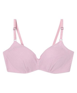 une nana cool 【リニューアル】364ブラ シンプル ノンワイヤーブラ ピンク