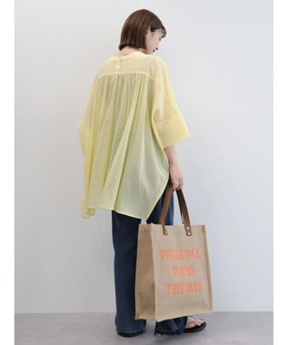 AMERICAN HOLIC バックギャザーＶネックシアーシャツ Light Yellow