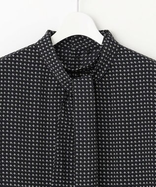 J.PRESS LADIES 【洗える】ポリエステルスエード変形ドットプリント ブラウス ネイビー系5