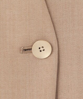 自由区 L 【接触冷感・速乾・UVケア・撥水・防シワ】リネンライクツィル ジレ キャメル系