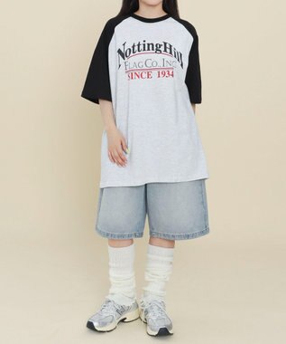 WEGO レタリングラグランT ブラック