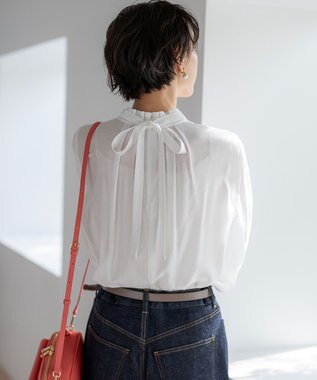 23区 【先行予約】TRオーガンジー 2WAY ボウタイブラウス ホワイト系
