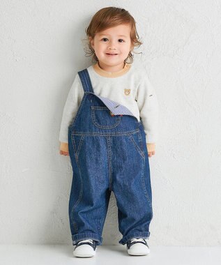 MIKI HOUSE HOT BISCUITS 【70-120cm】【Everyday Series】ワンポイント くすみカラー裏毛パイルトレーナー グレー