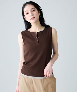 ANY 【2SET】ツインセットヘンリーネックタンクトップ