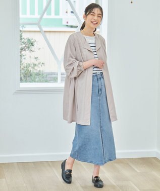 ANY L フロントスリットデニムスカート ブリーチ