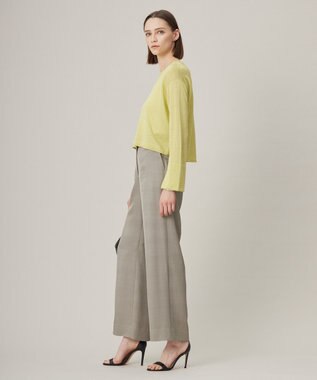 ICB 【洗える】 リネンレーヨンハイゲージ クロップドプルオーバー レモンイエロー系