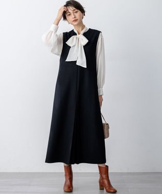 23区 S 【見上愛さん着用/洗える】シアービエラ ボウタイ ブラウス アイボリー系