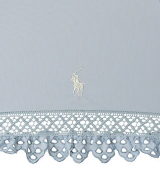 MOONBAT 【遮光/晴雨兼用日傘】POLO RALPH LAUREN(ポロ ラルフローレン) エンブフリル 折りたたみ傘 楽折 遮熱 UV スカイブルー