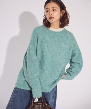 Green Parks ブークレＭＩＸニットチュニック Sax