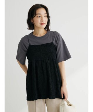 Green Parks カットＪＱキャミソール Black