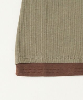 WEGO レイヤードグラフィックTOP カーキ