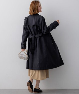 23区 エアータンブラー TCギャバジン ロング トレンチコート ネイビー系