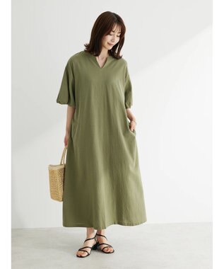 Green Parks ・ＥＬＥＮＣＡＲＥ　ＤＵＥ　バックリボンワンピース Khaki