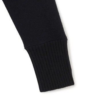 ICB 【洗える】ソフトカシミヤミックス ブロッキングハイネックニット ブルー柄系