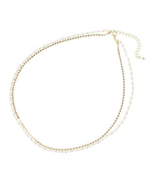 Green Parks ・ＨＡＬＦ　ＴＩＭＥ　パールチェーン２連ネックレス Gold