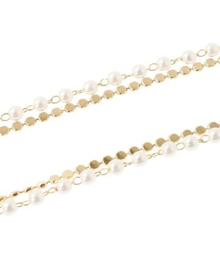 Green Parks ・ＨＡＬＦ　ＴＩＭＥ　パールチェーン２連ネックレス Gold