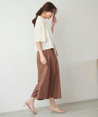 Feroux 【洗える】レース ブラウス アイボリー系