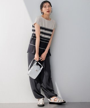 23区 【GLOW8月号掲載/洗える】スムースサテン パラシュートパンツ ブラック系