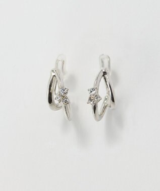 Phoebe 〈痛くないシリーズ/アレルギー対応〉シャイニーダブルフープライトフィットイヤリング　シルバー シルバー