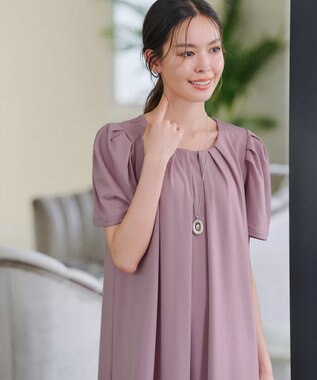 Tiaclasse L 【洗える】カットソーフレアAラインワンピース ピンク