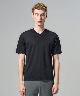 JOSEPH HOMME 新色追加【機能素材】ハイゲージベアスムース　VネックＴシャツ ブラック系