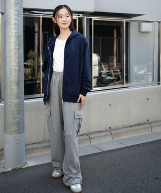 WEGO 【WEB限定/ユニセックス着用ITEM/25年秋冬新作/SMLサイズ展開】別注U.S.POLO ASSN.　ZIPパーカー ネイビー