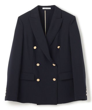 BEIGE， 【洗える・大人百花 春号掲載】JASMINE / ゴールドボタンダブルジャケット Navy